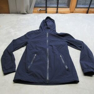 Lululemon Jacket Womens 4 Blue Hood Full Zip Light Pack Run Jog Rain Wind Vented